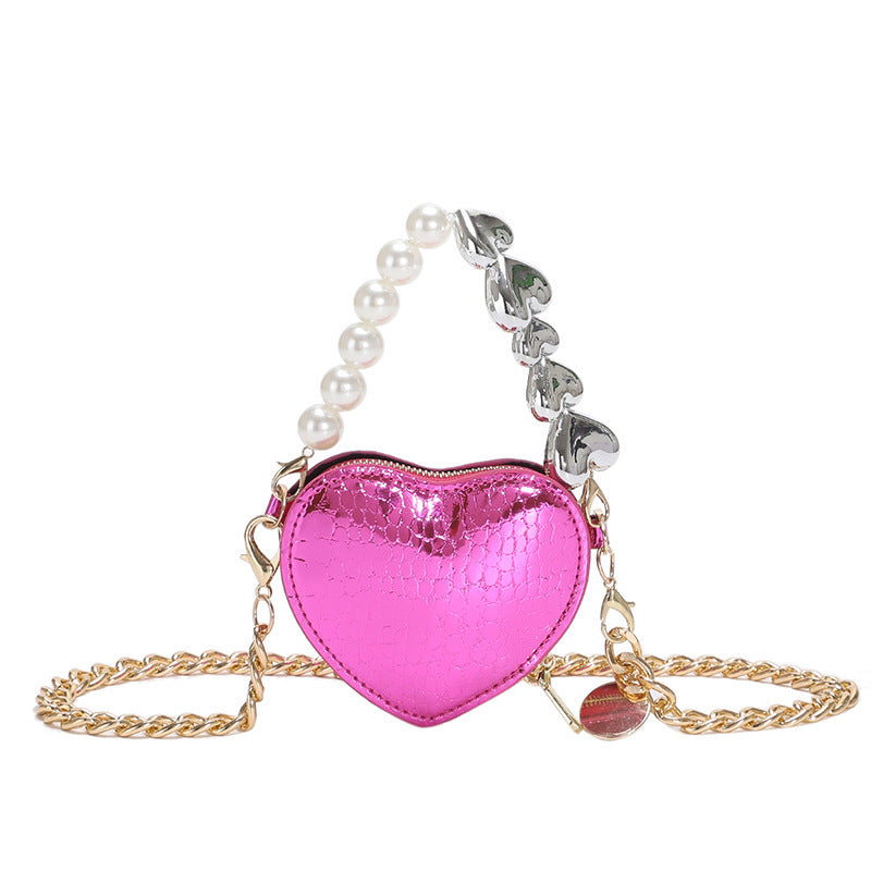PearlHeart Mini Bag – Cute Candy Color Chain Shoulder Purse