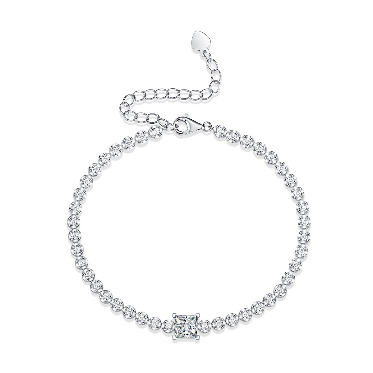 Rubik’s Cube Luxury Moissanite Silver Bracelet – Premium Diamond-Inspired Jewelry