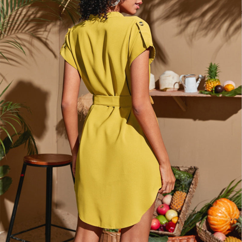 Women’s V-Neck Sling Dress – Summer Slit Slim Suspender Style