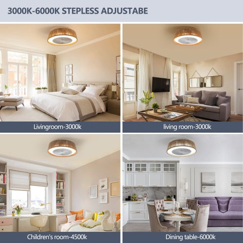 BohoBreeze LED Dimmable Ceiling Light with Built-in Fan