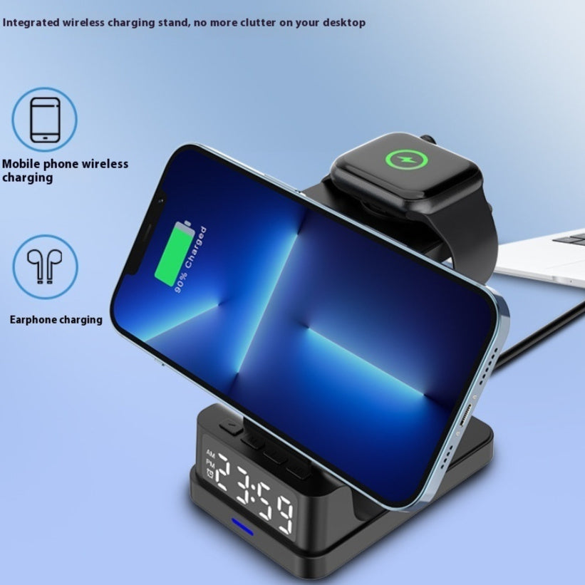 Magnetic 3-in-1 15W Wireless Charger with Clock