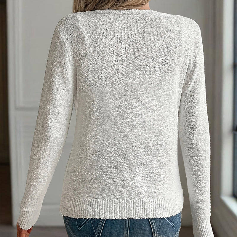 Spring Ease Knit Cardigan – Women’s V-Neck Button Front Lightweight Long-Sleeve Layer