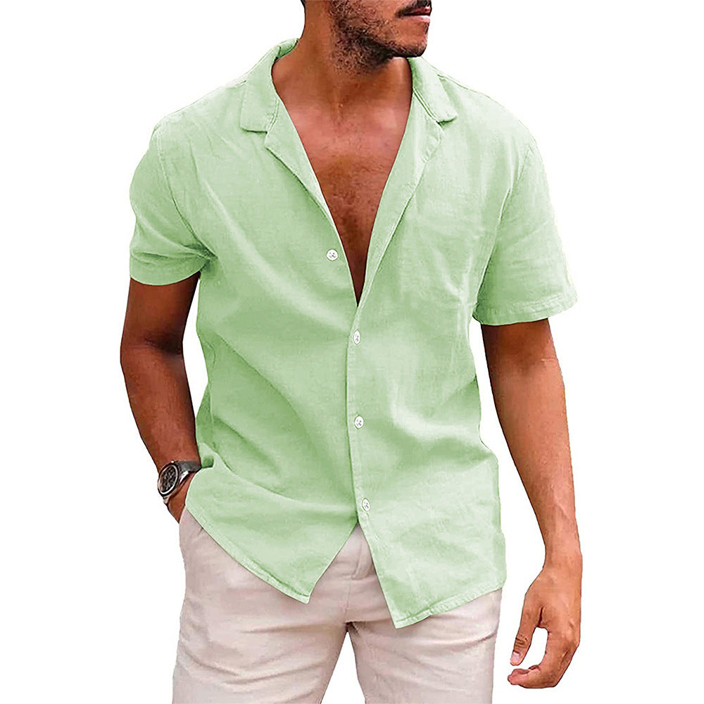 SunHaven Men’s Short Sleeve Button-Down Beach Shirt