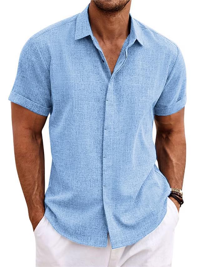 LinoSoft Men’s Loose Linen Short Sleeve Summer Tee