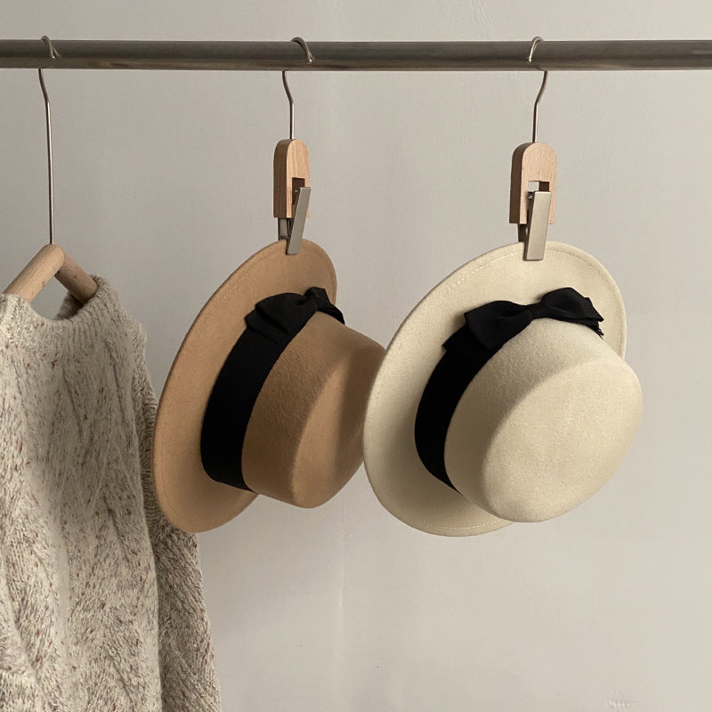 Kyoto Retro Bow Flat-Brimmed Cap — Japanese & Western Fusion Style