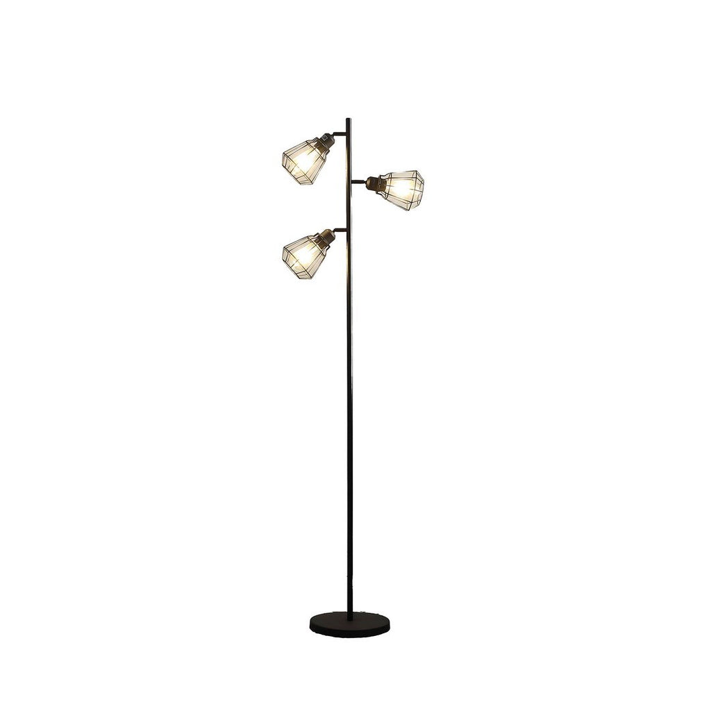 LumiCage Adjustable Industrial Farmhouse Metal Floor Lamp