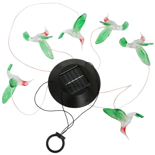 HummiGlow LED Solar Hummingbird Wind Chime Lights (6 LEDs)