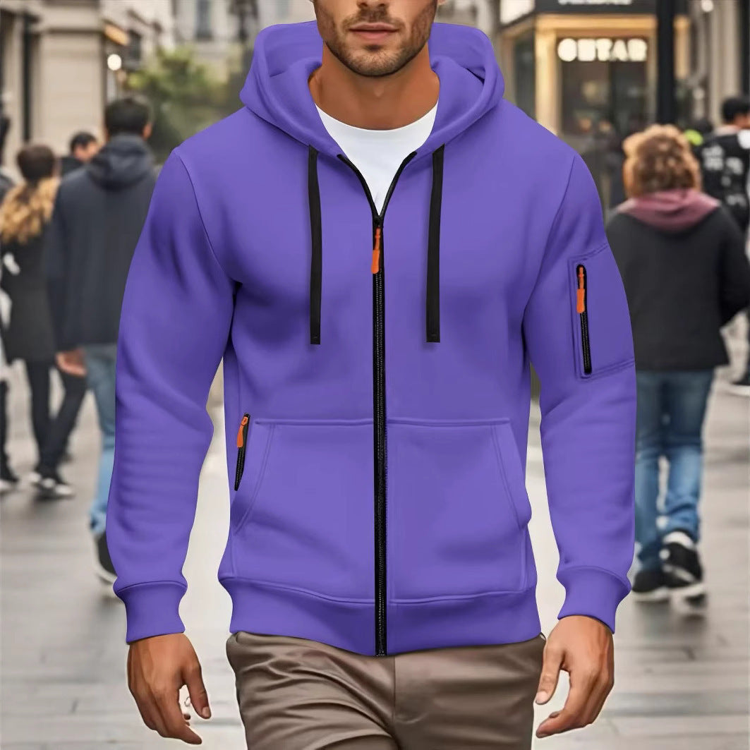 Sport Flex Zipper Hoodie – Men’s Casual Full-Zip Athletic Sweatshirt