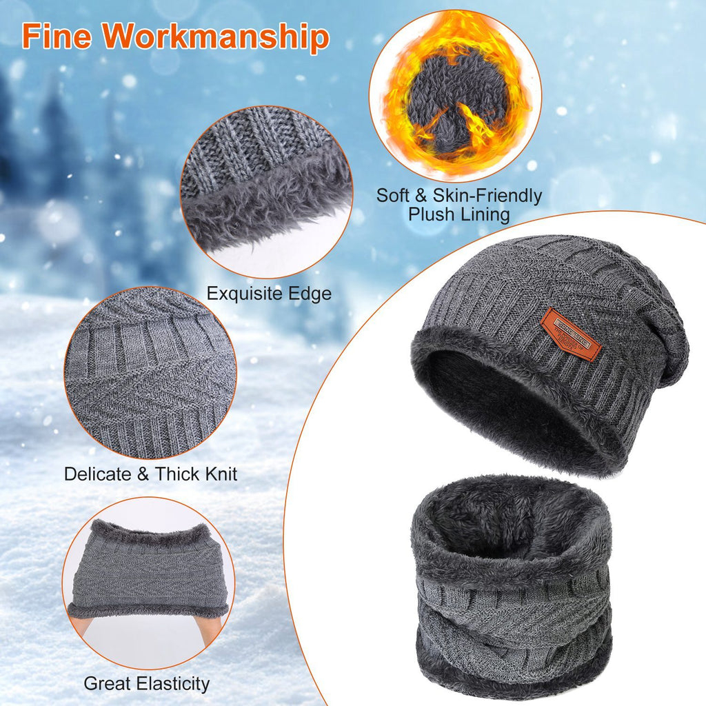 Winter Flex 3-in-1 Knit Set – Warm Beanie, Touchscreen Gloves & Scarf for Men & Women