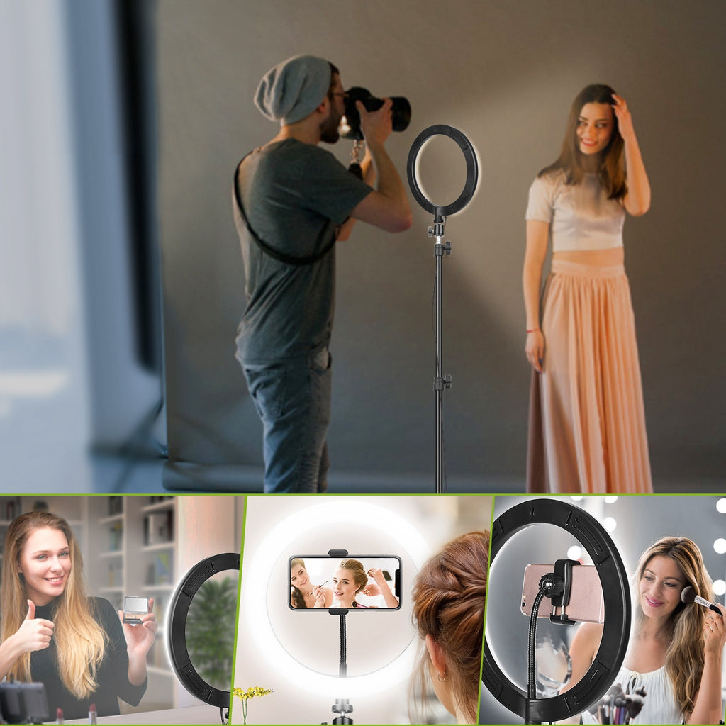 GlowPro 10" Dimmable LED Selfie Ring Light with Tripod & Phone Holder