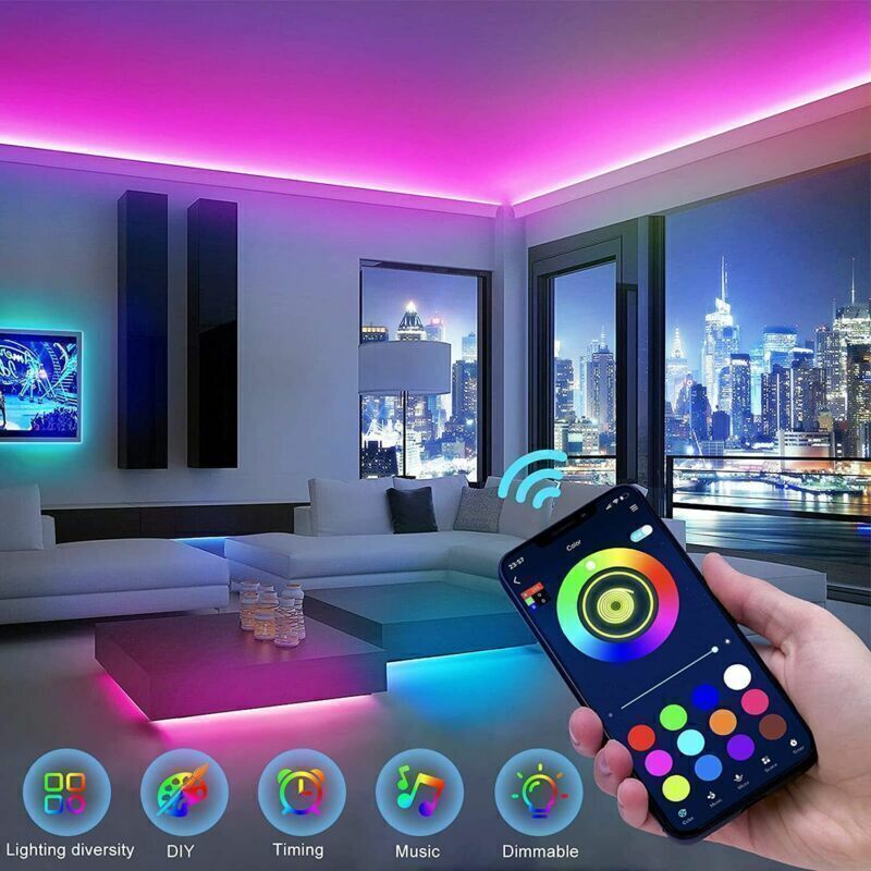 LumoGlow 5050 RGB LED Strip Lights with Bluetooth Remote
