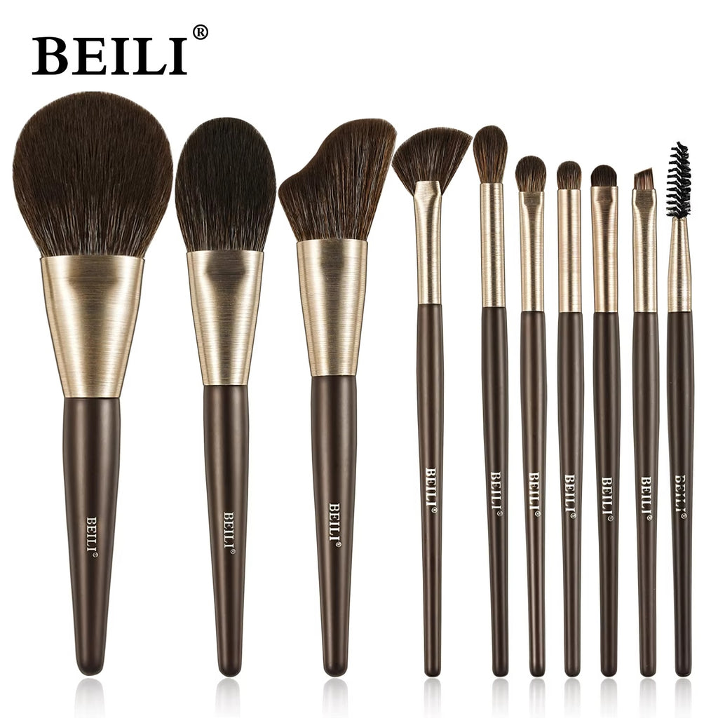 Beili Premium 10-Piece Kabuki Makeup Brush Set – Holiday Edition