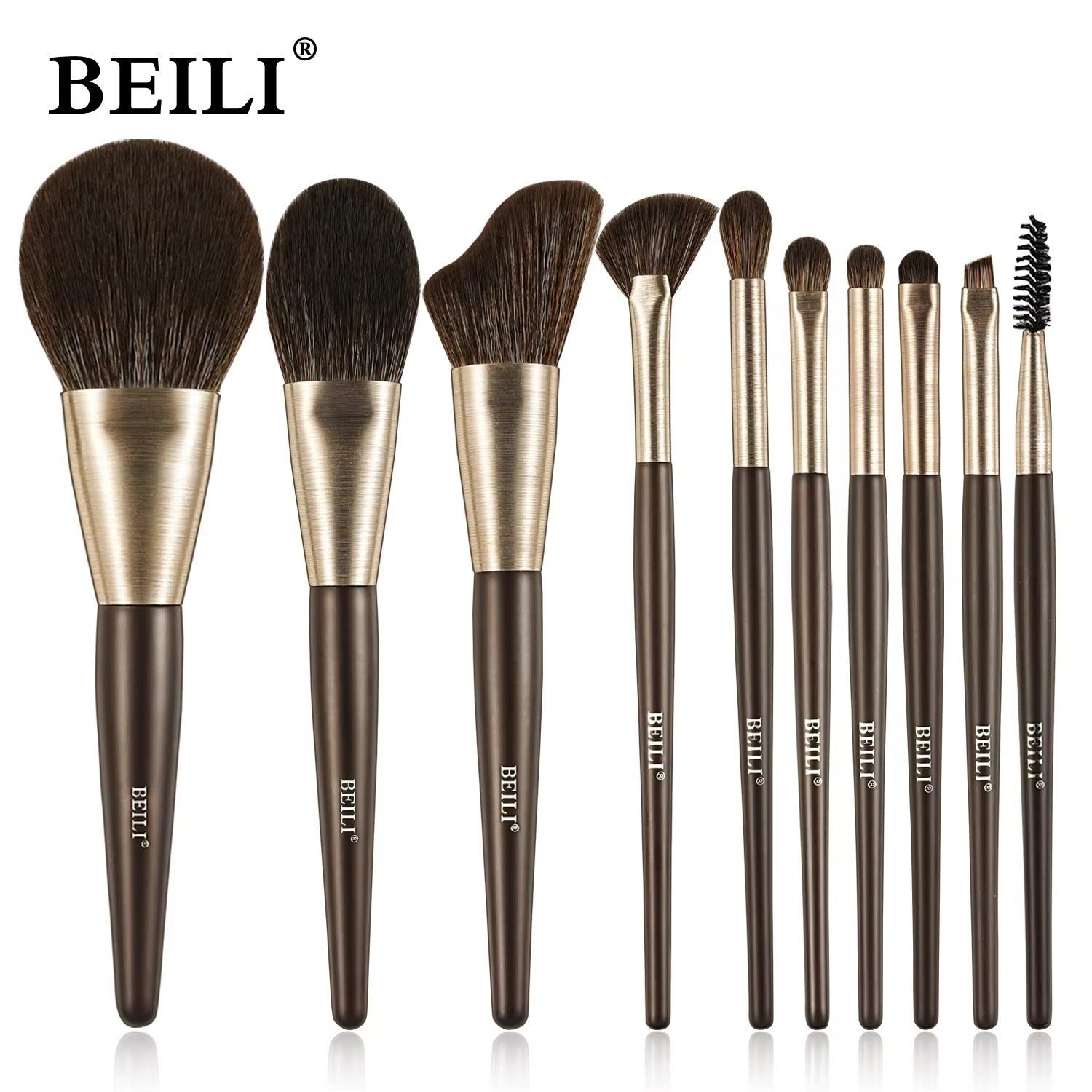 Beili Premium 10-Piece Kabuki Makeup Brush Set – Holiday Edition