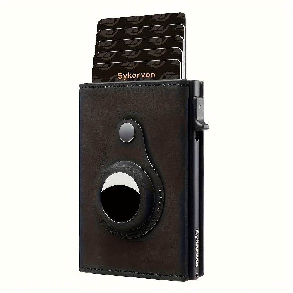 Airtag Men's Wallet Minimalist RFID Wallet With Airtag Stand Smart Pop-up Wallet With Wallet, Slim Card Holder Small Wallet