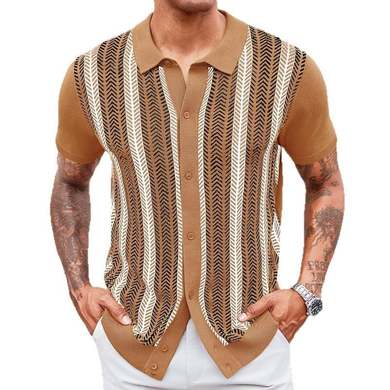 StriMode Men’s Jacquard Striped Casual Sweater