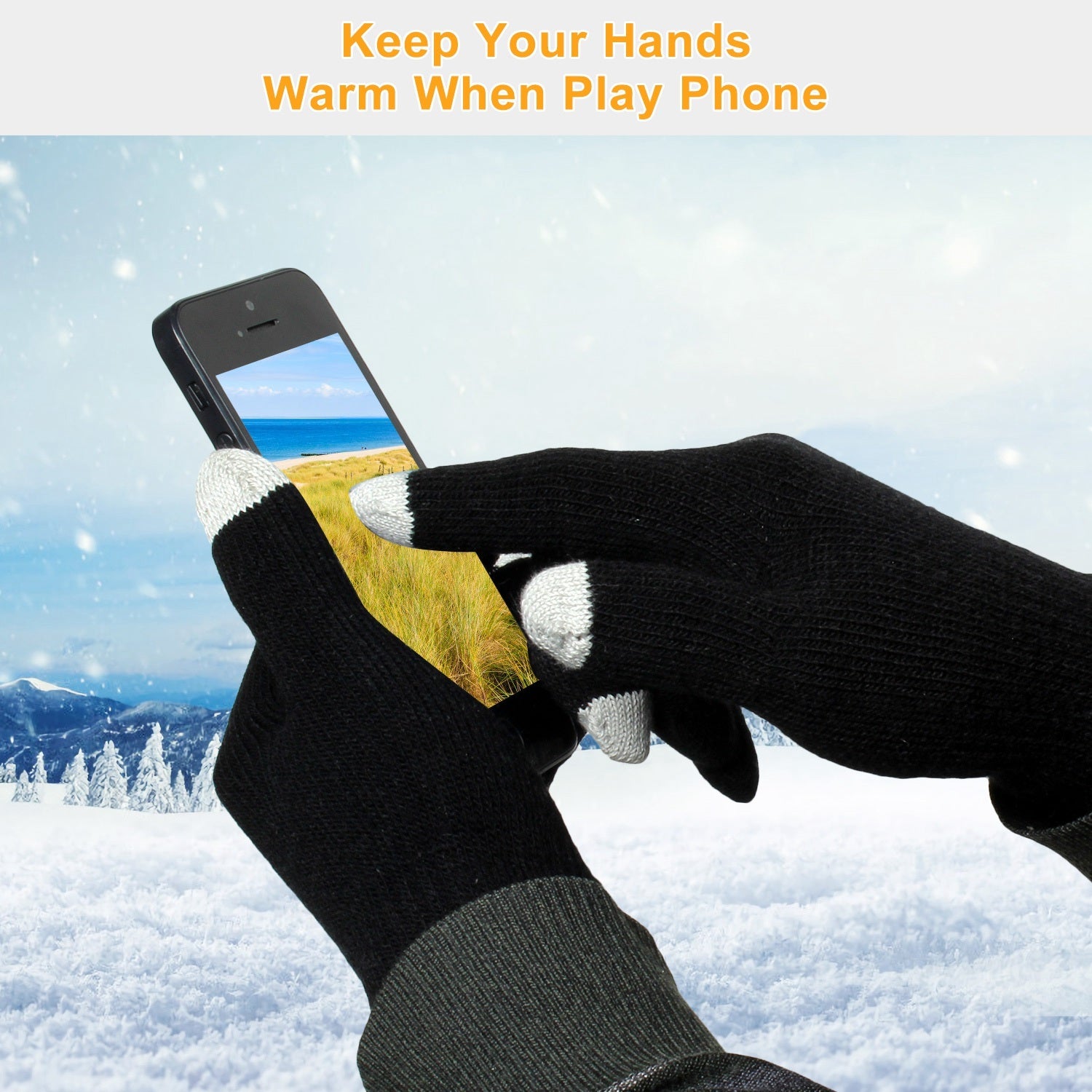 Therma Touch Knit Gloves – Unisex Full-Finger Touchscreen Winter Warm Gloves