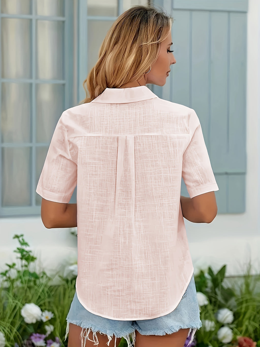 Women’s Solid Color Office Shirt – Plus Size Spring & Summer Top