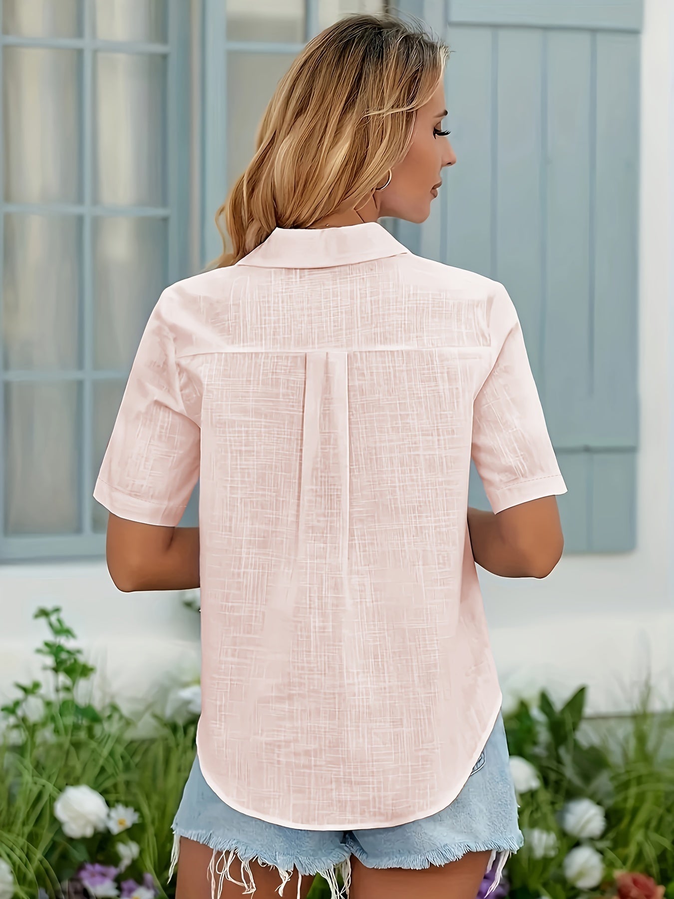 Women’s Solid Color Office Shirt – Plus Size Spring & Summer Top