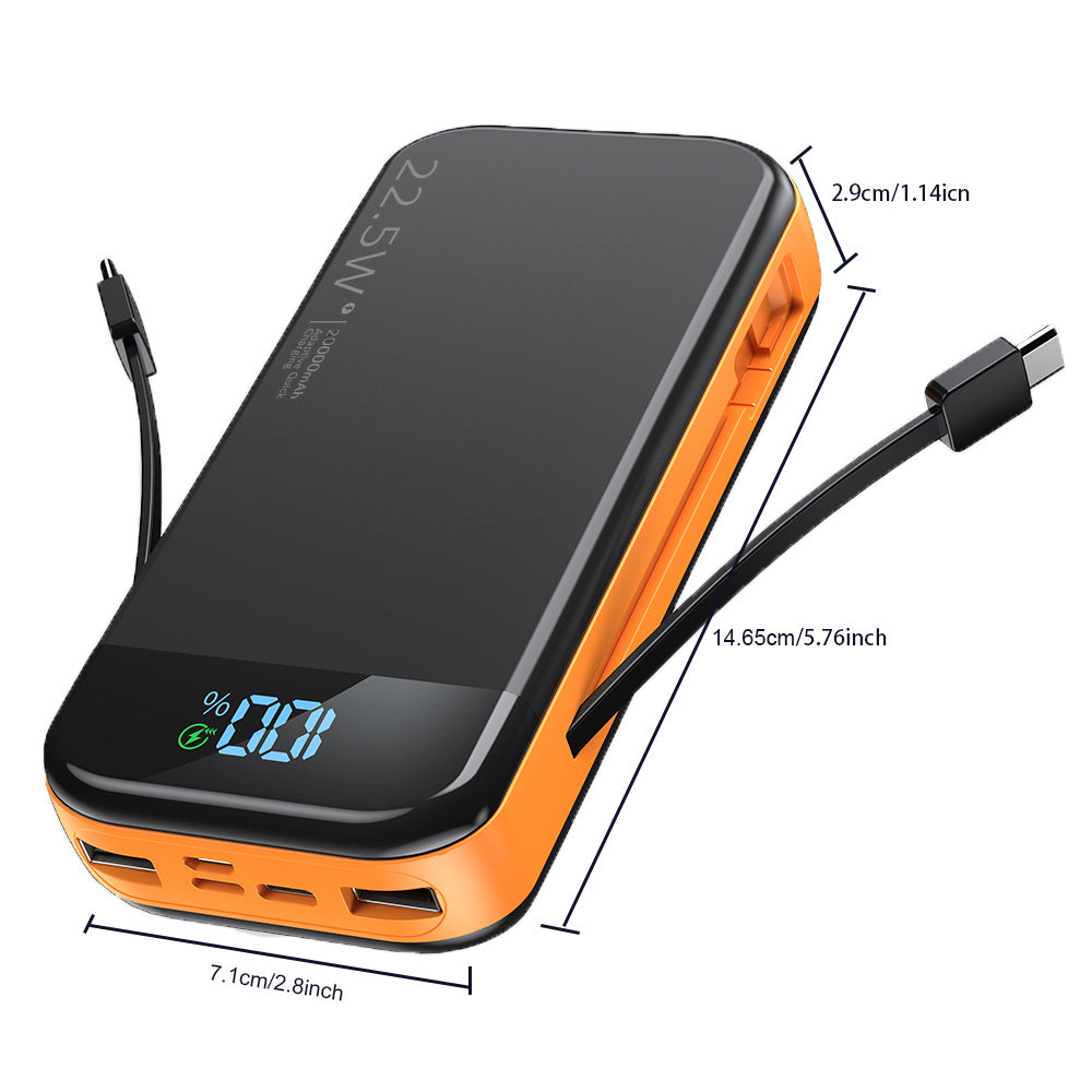 VoltView Dual-Wire Digital Display Super Fast Charging Power Bank