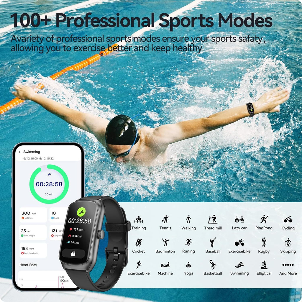 AmoTech Unisex AMOLED Smartwatch – Health & Activity Tracking Pro