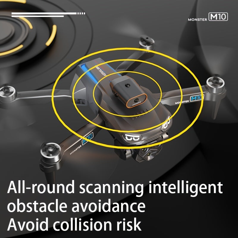 AeroVision M10 Brushless Foldable Drone with Screen Control & Optical Flow Positioning