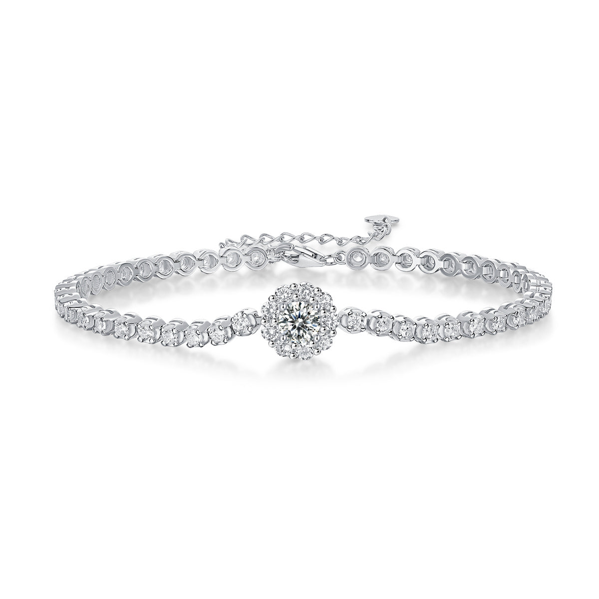 Magpie Bridge Luxury Moissanite Bracelet – Silver Diamond Look