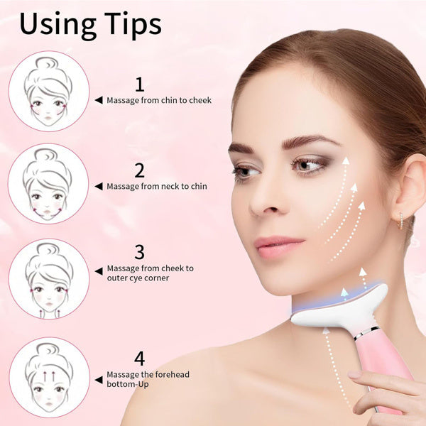 Pink Radiance Facial & Neck Massage Device – Skin Firming Beauty Tool
