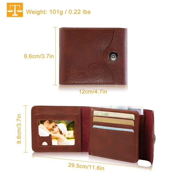 Men’s PU Leather Slim Bifold RFID Wallet
