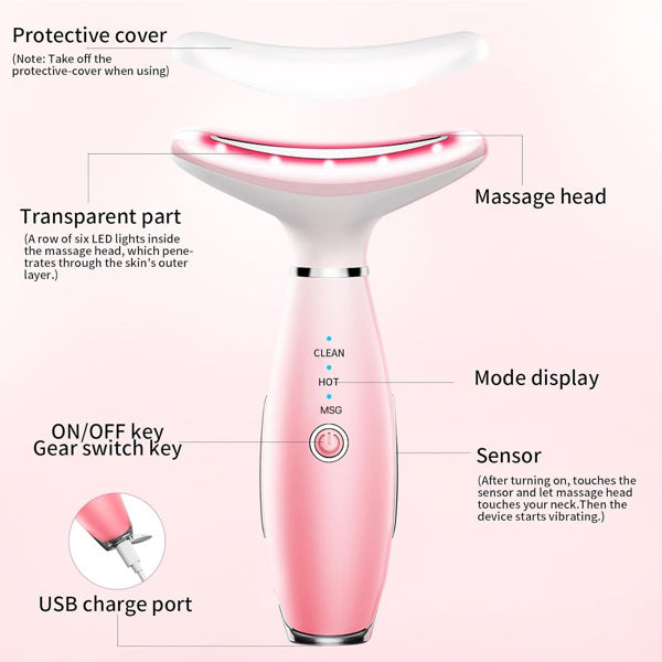 Pink Radiance Facial & Neck Massage Device – Skin Firming Beauty Tool