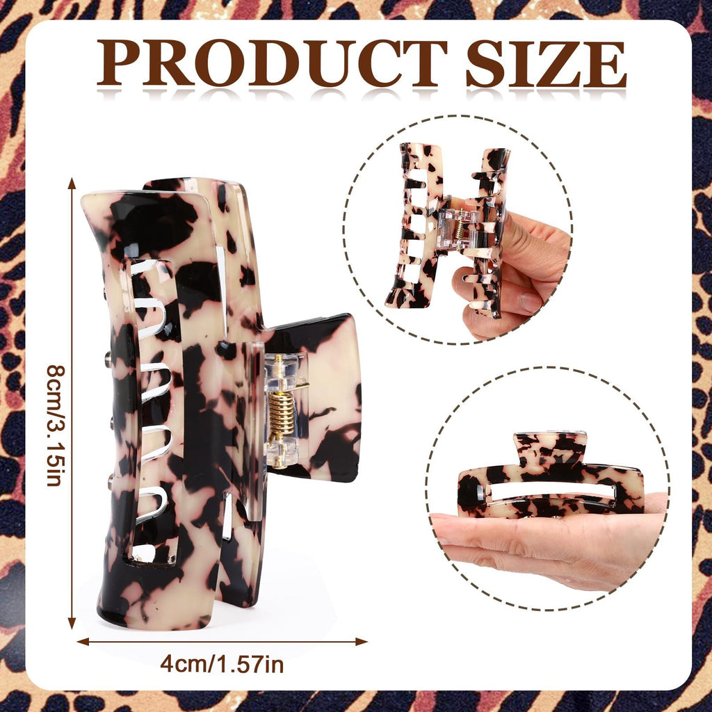 4-Pack Tortoise Hair Claw Clips – Strong Hold Acrylic Barrettes