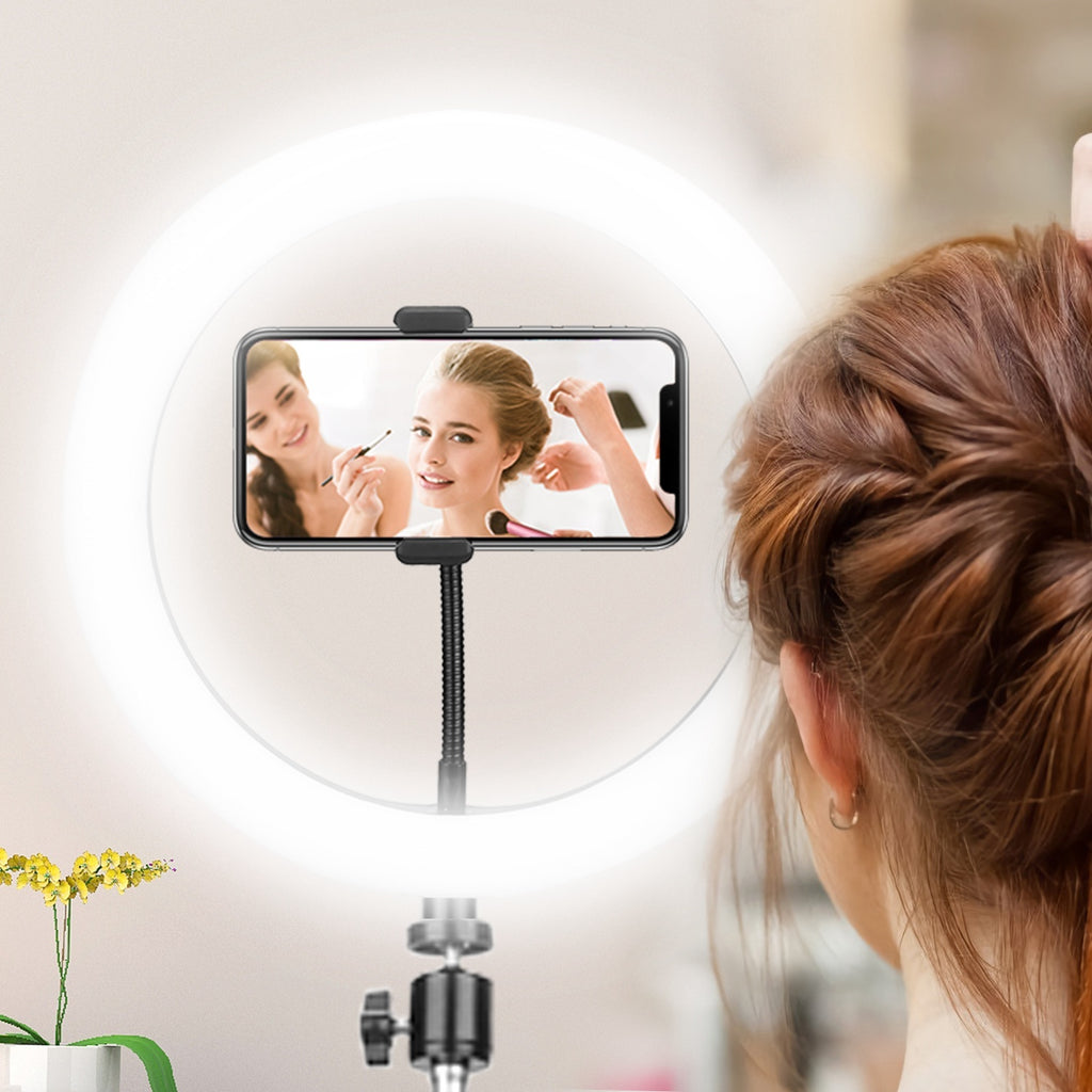 GlowPro 10" Dimmable LED Selfie Ring Light with Tripod & Phone Holder