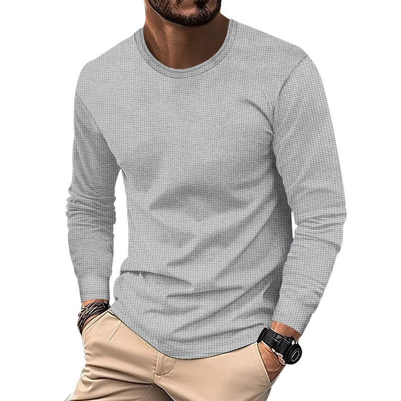UrbanWeave Men’s Round Neck Waffle Casual Top