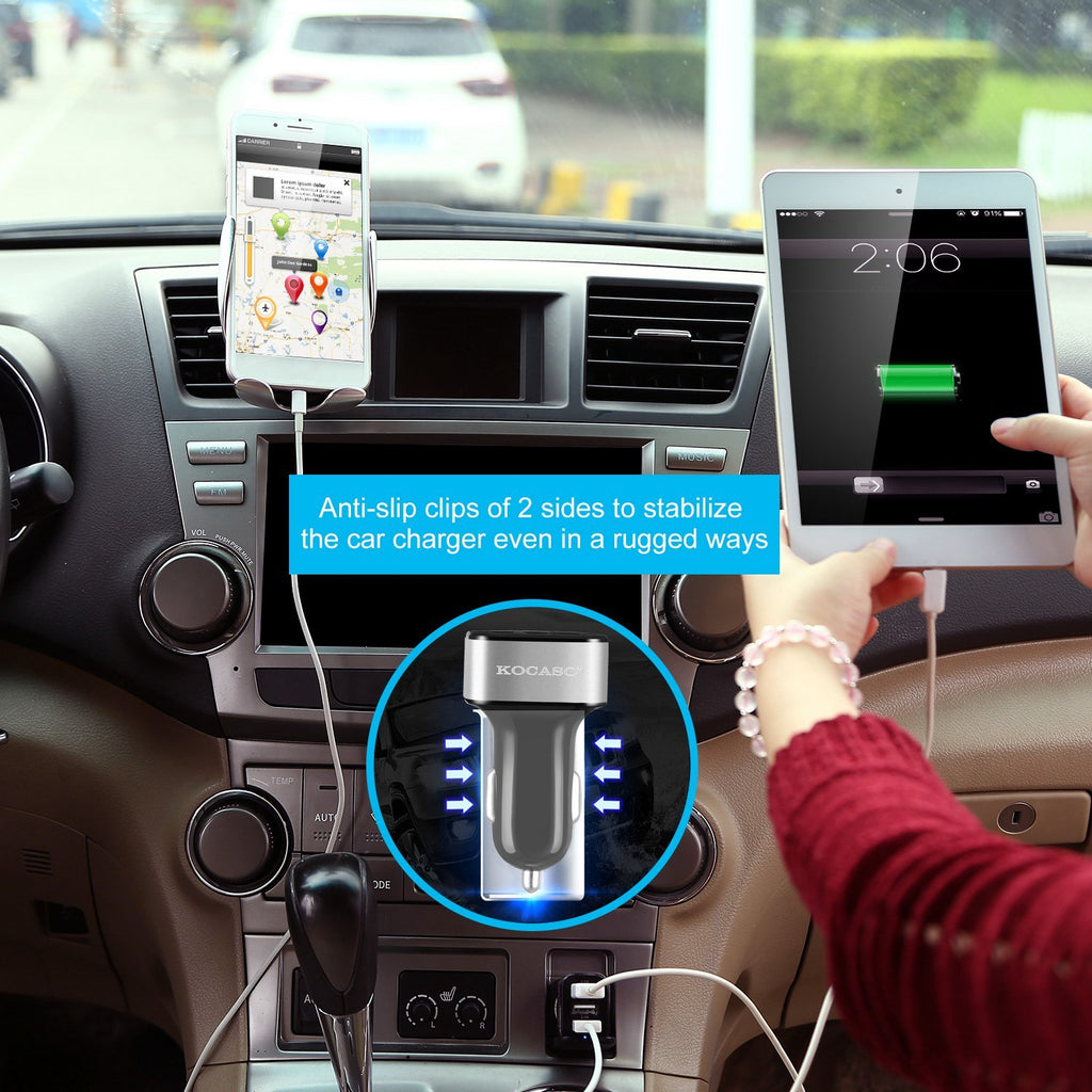 TurboDrive 30W 3-Port USB Car Charger for iPhone & Android