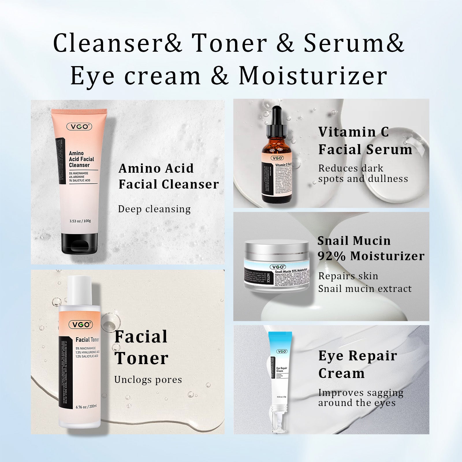Complete 5-Step Skincare Routine Set