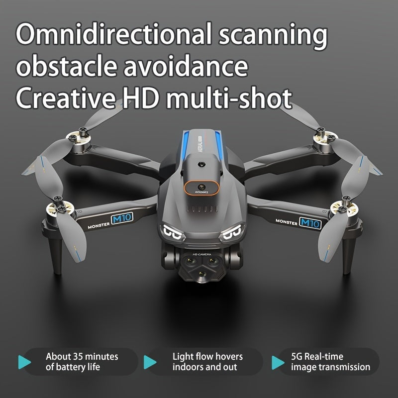 AeroVision M10 Brushless Foldable Drone with Screen Control & Optical Flow Positioning