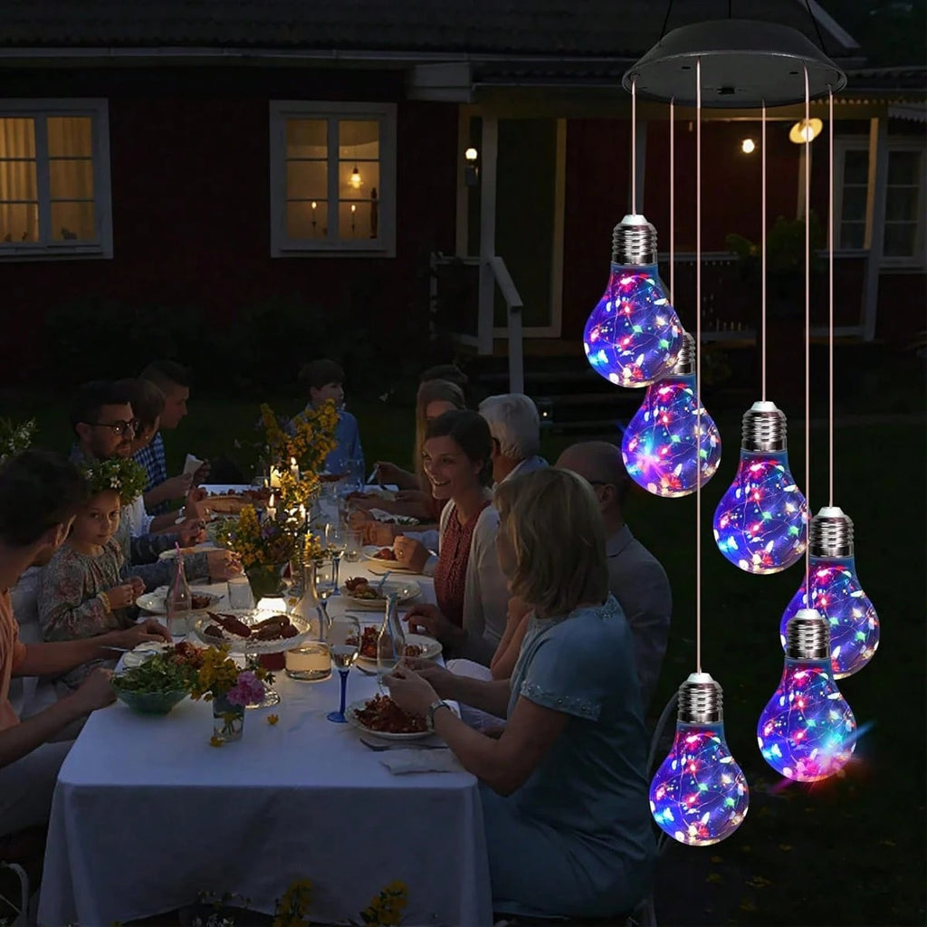 SolarGlow Colorful LED Bulb Wind Chimes (21.6")